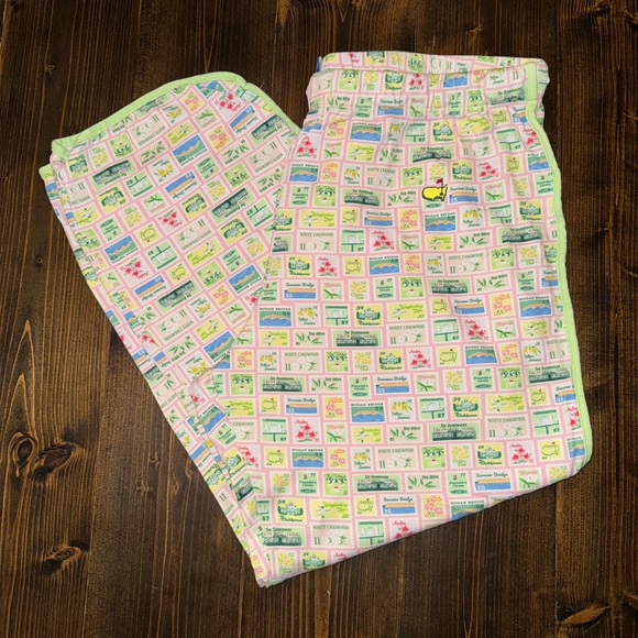 Magnolia Lane Collection The Masters Postage Stamp L Ladies Pajama Lounge Pants - Picture 1 of 4